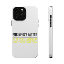 DistinctInk ToughCase for Apple iPhone, Compatible with MagSafe Charging - Engineer's Motto If Isn't Broken Fix It
