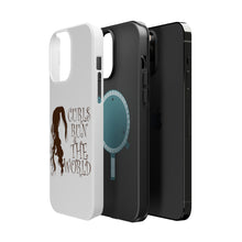 DistinctInk ToughCase for Apple iPhone, Compatible with MagSafe Charging - Curls Run the World