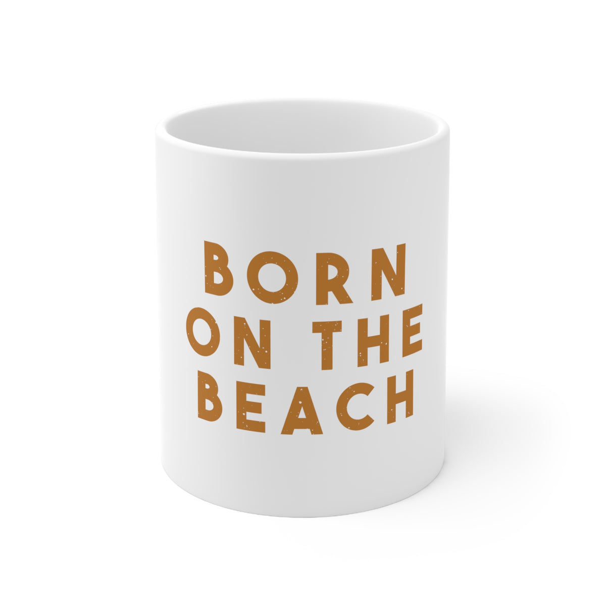 Glossy White Coffee / Tea Mug - Born on the Beach