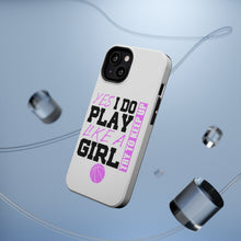 DistinctInk ToughCase for Apple iPhone, Compatible with MagSafe Charging - Volleyball Yes I Do Play Like a Girl