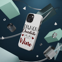 DistinctInk ToughCase for Apple iPhone, Compatible with MagSafe Charging - I Run on Chocolate and Wine