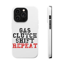 DistinctInk ToughCase for Apple iPhone, Compatible with MagSafe Charging - Gas Clutch Shift Repeat