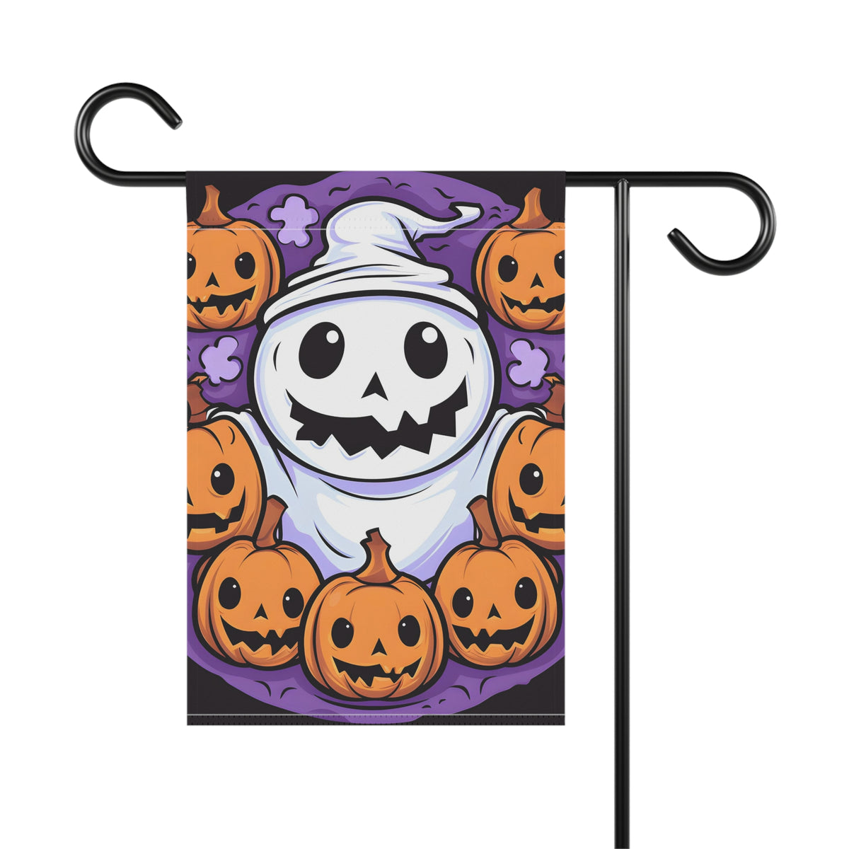 Garden & House Banner / Flag with Ghost Skeleton Pumpkins Design for Halloween, view 3