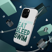 DistinctInk ToughCase for Apple iPhone, Compatible with MagSafe Charging - Life Is Simple Eat Sleep Swim
