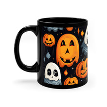 DistinctInk Black Coffee Mug - Spooky Halloween Night for Halloween