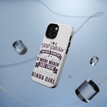 DistinctInk ToughCase for Apple iPhone, Compatible with MagSafe Charging - Tent Pitchin Weiner Roastin S'More Camping Girl