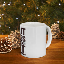 DistinctInk Glossy White Coffee / Tea Mug - All It Takes Is All You've Got Baseball