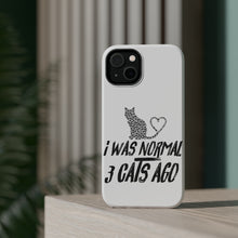 DistinctInk ToughCase for Apple iPhone, Compatible with MagSafe Charging - I Was Normal 3 Cats Ago