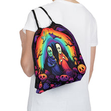 DistinctInk Drawstring Bag Backpack with Living Life to the Fullest Design for Halloween  LGBTQ+ Pride