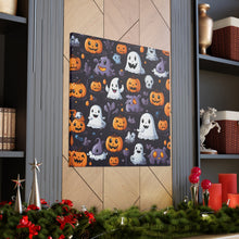 DistinctInk Canvas Wall Art with Spooky Bat-o-lanterns for Halloween