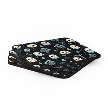 DistinctInk (Set of 4) Corkwood Coasters with Ghastly Skeletal ShadowsDesign for Halloween