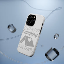 DistinctInk ToughCase for Apple iPhone, Compatible with MagSafe Charging - My Love For Camping is In Tents