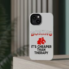 DistinctInk ToughCase for Apple iPhone, Compatible with MagSafe Charging - Boxing It's Cheaper Than Therapy