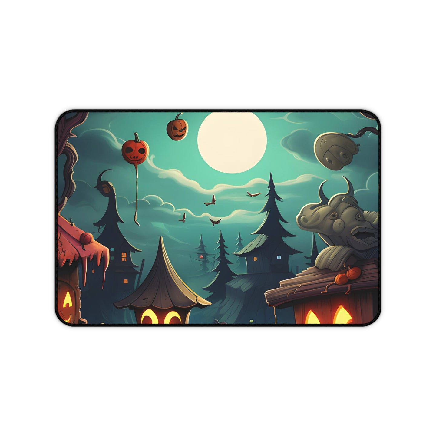 DistinctInk Desk Mat with Trick or Treat Fun Design for Halloween