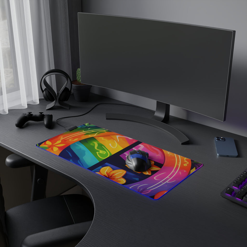 LED Gaming Mouse Pad with The Road to Fulfillment Design for LGBTQ+ Pride, view 9