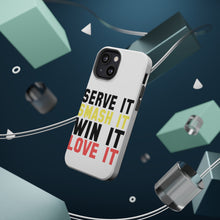 DistinctInk ToughCase for Apple iPhone, Compatible with MagSafe Charging - Serve It Smash It Win It Love It Tennis