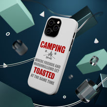 DistinctInk ToughCase for Apple iPhone, Compatible with MagSafe Charging - Camping - Friends & Marshmallows Get Toasted