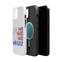 DistinctInk ToughCase for Apple iPhone, Compatible with MagSafe Charging - Work Hard Hit Hard Play Hard Win Easy