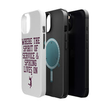 DistinctInk ToughCase for Apple iPhone, Compatible with MagSafe Charging - Spirit of Service & Spiking Lives On Tennis