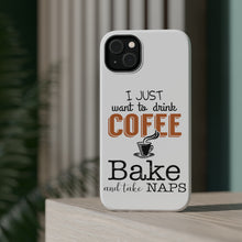 DistinctInk ToughCase for Apple iPhone, Compatible with MagSafe Charging - Just Want to Drink Coffee Bake Take Naps
