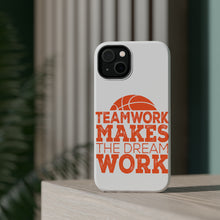 DistinctInk ToughCase for Apple iPhone, Compatible with MagSafe Charging - Teamwork Makes the Dream Work Basketball