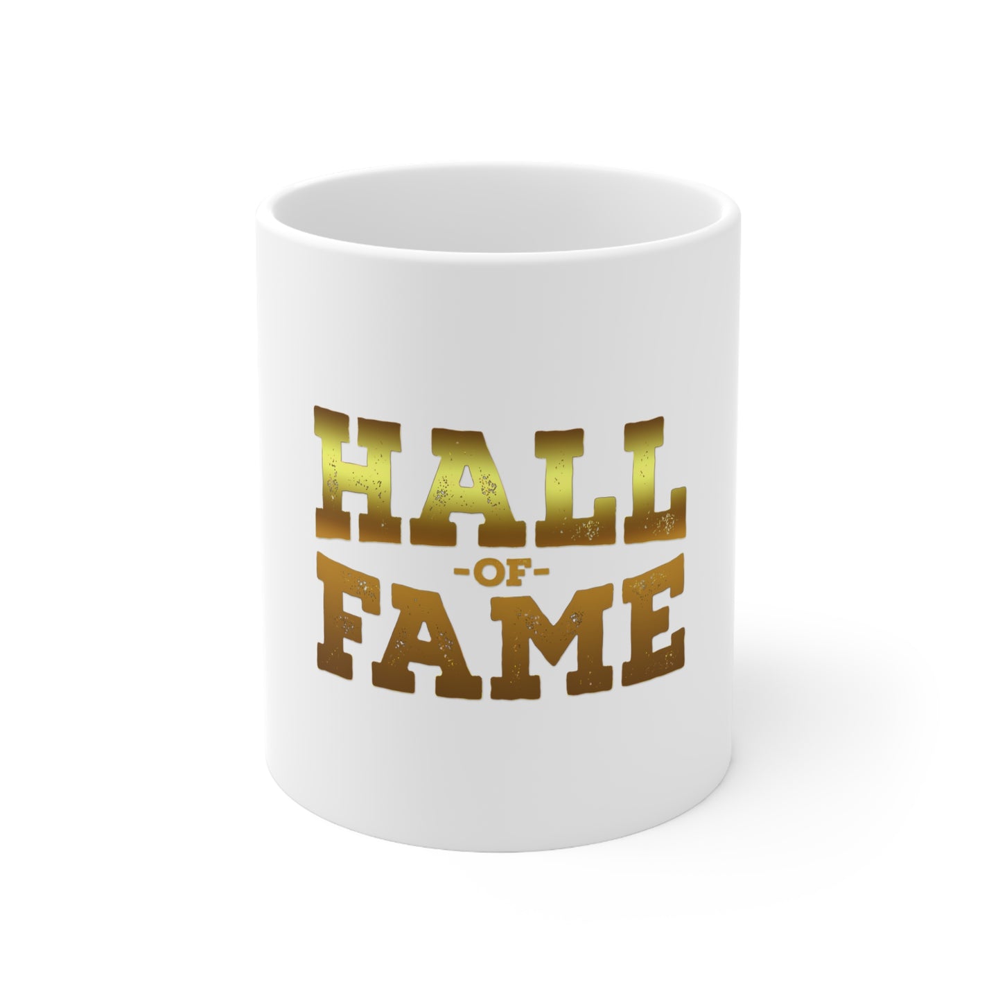 DistinctInk Glossy White Coffee / Tea Mug - Hall of Fame