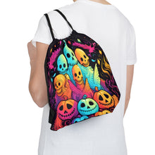 DistinctInk Drawstring Bag Backpack with The Joy of Connecting Design for Halloween  LGBTQ+ Pride