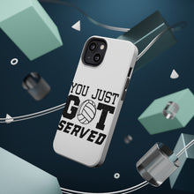 DistinctInk ToughCase for Apple iPhone, Compatible with MagSafe Charging - You Just Got Served Volleyball