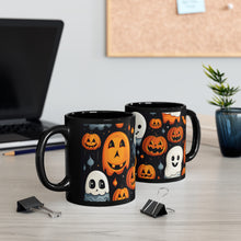 DistinctInk Black Coffee Mug - Spooky Halloween Night for Halloween