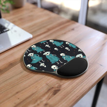 DistinctInk Mouse Pad with Wrist Rest  with Haunted Skeleton Crew Design for Halloween