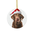 Hanging Ceramic Christmas Tree Ornament with Gold String - Chesapeake Bay Retriever Design