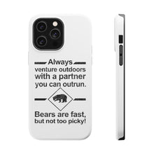 DistinctInk ToughCase for Apple iPhone, Compatible with MagSafe Charging - Bears Are Fast But Not Too Picky