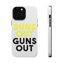 DistinctInk ToughCase for Apple iPhone, Compatible with MagSafe Charging - Suns Out, Guns Out