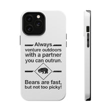 DistinctInk ToughCase for Apple iPhone, Compatible with MagSafe Charging - Bears Are Fast But Not Too Picky