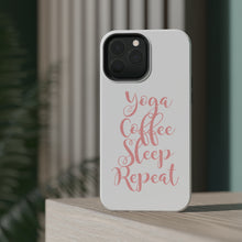 DistinctInk ToughCase for Apple iPhone, Compatible with MagSafe Charging - Yoga Coffee Sleep Repeat