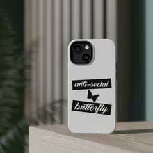 DistinctInk ToughCase for Apple iPhone, Compatible with MagSafe Charging - Anti-Social Butterfly