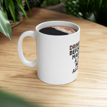 DistinctInk Glossy White Coffee / Tea Mug - Drinking Rum Before Noon Makes You A Pirate