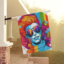 DistinctInk Garden & House Banner Flag with Leading with Courage and Grace Design for LGBTQ+ Pride