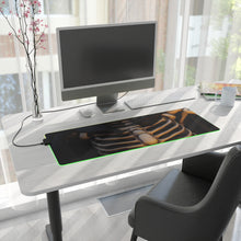 DistinctInk LED Gaming Mouse Pad with Skellington's Spooky Soiree Design for Halloween