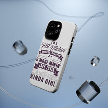DistinctInk ToughCase for Apple iPhone, Compatible with MagSafe Charging - Tent Pitchin Weiner Roastin S'More Camping Girl