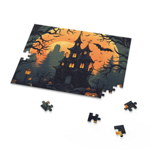 DistinctInk Jigsaw Puzzle with Spooky Trick or Treating Design for Halloween