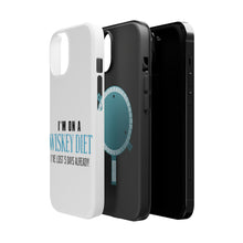 DistinctInk ToughCase for Apple iPhone, Compatible with MagSafe Charging - I'm on a Whiskey Diet Already Lost 5 Days