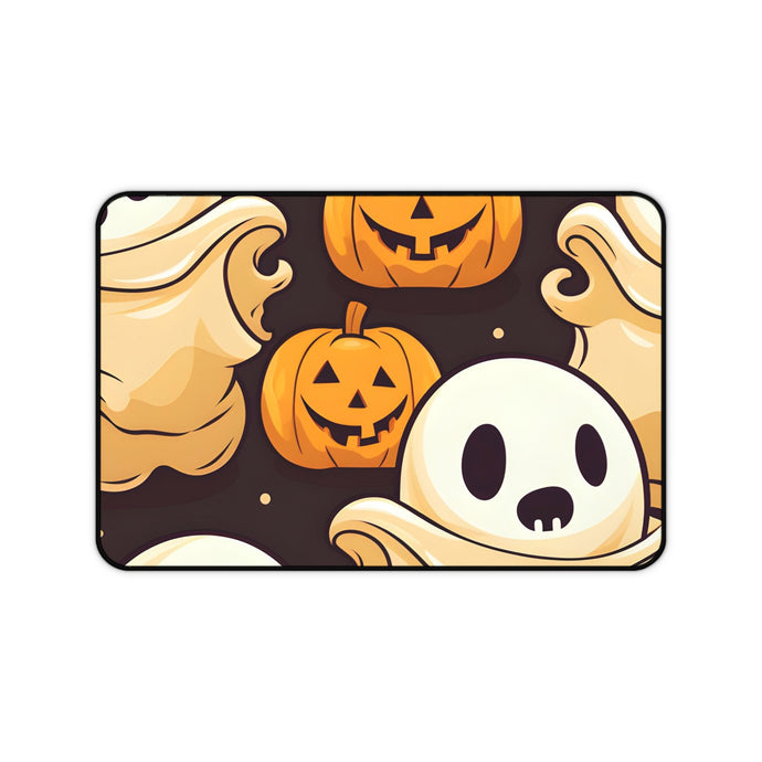 DistinctInk Desk Mat with Ghost Skeleton Pumpkin Pattern Design for Halloween