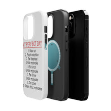 DistinctInk ToughCase for Apple iPhone, Compatible with MagSafe Charging - My Perfect Day - Motorbike Motorcycle