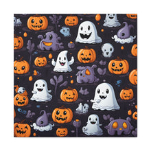 DistinctInk Canvas Wall Art with Spooky Bat-o-lanterns for Halloween