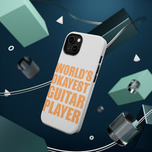 DistinctInk ToughCase for Apple iPhone, Compatible with MagSafe Charging - World's Okayest Guitar Player