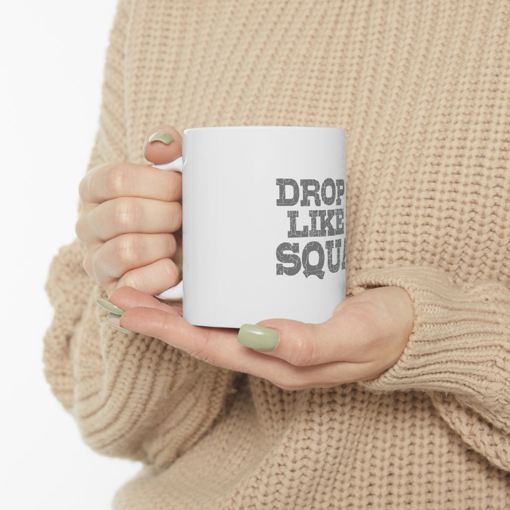Glossy White Coffee / Tea Mug - Drop it Like a Squat, view 10