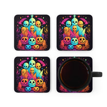 DistinctInk (Set of 4) Corkwood Coasters with The Joy of ConnectingDesign for Halloween LGBTQ+ Pride