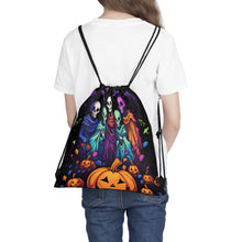 DistinctInk Drawstring Bag Backpack with "Mindful Connections" Design for Halloween  LGBTQ+ Pride