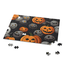 DistinctInk Jigsaw Puzzle with Haunted Harvest Time Design for Halloween